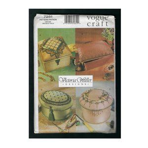 Vogue 7251 Pin Beaded Boxes Pattern 4 Sizes Uncut